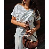 オートミール | ドレープショートスリーブトップスesutoreja カットソー スタイルアップ | BUYSENSE