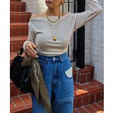 ベージュ | ワンショルダーロングスリーブトップスesutoreja カットソー スタイルアップ | BUYSENSE