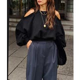 ブラック | オープンショルダースウェットトップスesutoreja カットソー スタイルアッ… | BUYSENSE