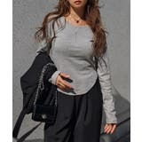 グレー | ラウンドヘムベーシックトップスesutoreja カットソー スタイルアップ | BUYSENSE