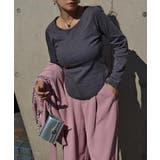 チャコール | ラウンドヘムベーシックトップスesutoreja カットソー スタイルアップ | BUYSENSE