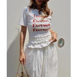 ホワイト | シャーリングロゴTシャツesutoreja カットソー スタイルアップ | BUYSENSE