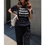 ブラック | シャーリングロゴTシャツesutoreja カットソー スタイルアップ | BUYSENSE