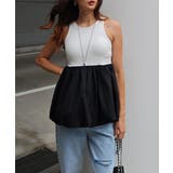 ホワイトブラック | ペプラムバルーントップスesutoreja カットソー スタイルアップ | BUYSENSE