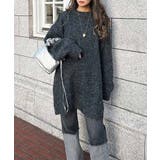 ブラック | クルーネックオーバーニット esutoreja ニット | BUYSENSE