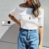 オフショルダーショートスリーブニット esutoreja ニット | BUYSENSE | 詳細画像1 