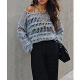 グレー | クロシェニットトップスesutoreja ニット スタイルアップ | BUYSENSE