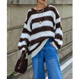 ブラウン | ボーダールーズニットesutoreja ニット スタイルアップ | BUYSENSE