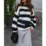 ブラック | ボーダールーズニットesutoreja ニット スタイルアップ | BUYSENSE