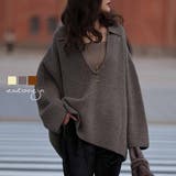 スキッパーポロデザインニットesutoreja ニット スタイルアップ | BUYSENSE | 詳細画像1 