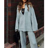 グレー | スキッパーポロニットプルオーバーesutoreja ニット スタイルアップ | BUYSENSE