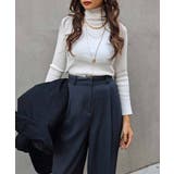 ホワイト | リブタートルネックニットトップスesutoreja ニット スタイルアップ | BUYSENSE