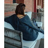 チャコール | バックリボンニットプルオーバーesutoreja ニット スタイルアップ | BUYSENSE