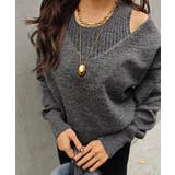 グレー | タンクレイヤードVネックニットesutoreja ニット スタイルアップ | BUYSENSE