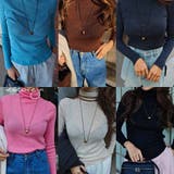 タートルネックリブニットトップスesutoreja ニット スタイルアップ | BUYSENSE | 詳細画像1 