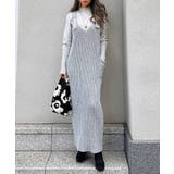 グレー | ショルダーベルトニットワンピース esutoreja ワンピース | BUYSENSE