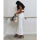 ホワイト | バックデザインリブドレス esutoreja ワンピース レディース トレンド | BUYSENSE