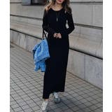 ブラック | カットアウトリブワンピースesutoreja ワンピース スタイルアップ | BUYSENSE