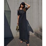 ブラック | カットアウトショートスリーブワンピースesutoreja ワンピース | BUYSENSE
