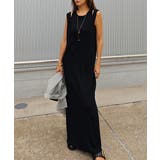 ブラック | レイヤードリブワンピースesutoreja ワンピース スタイルアップ | BUYSENSE