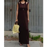 ブラウン | レイヤードリブワンピースesutoreja ワンピース スタイルアップ | BUYSENSE