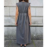 チャコール | シャーリングノースリーブワンピースesutoreja ワンピース スタイルアップ | BUYSENSE