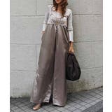 グレージュ | サテンキャミソールオールインワンesutoreja ワンピース スタイルアップ | BUYSENSE