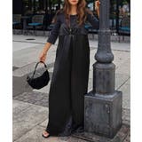 ブラック | サテンキャミソールオールインワンesutoreja ワンピース スタイルアップ | BUYSENSE