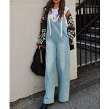 ライトブルー | Vネックデニムサロペットesutoreja ワンピース スタイルアップ | BUYSENSE