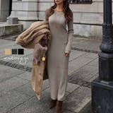 リブニットロングスリーブワンピースesutoreja ワンピース スタイルアップ | BUYSENSE | 詳細画像1 