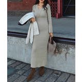 Vネックリブニットワンピースesutoreja ワンピース スタイルアップ | BUYSENSE | 詳細画像9