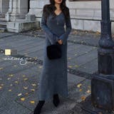 Vネックフレアニットワンピースesutoreja ワンピース スタイルアップ | BUYSENSE | 詳細画像1 