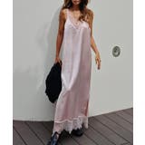 ピンク | サテンレースキャミドレスesutoreja ワンピース スタイルアップ | BUYSENSE