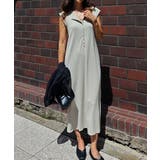グレージュ | ヘンリーネックリブワンピースesutoreja ワンピース スタイルアップ | BUYSENSE