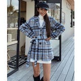 ブルー | チェックカラーオーバージャケット esutoreja | BUYSENSE