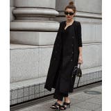 ブラック | ノースリーブロングジャケット esutoreja アウター | BUYSENSE