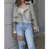 カーキ | カラーシンプルショートジャケット esutoreja アウター | BUYSENSE