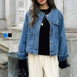 クルーネックデニムジャケット esutoreja アウター | BUYSENSE | 詳細画像1