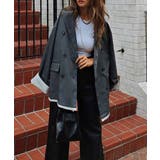 チャコール | レイヤードダブルテーラードジャケットesutoreja アウター スタイルアップ | BUYSENSE