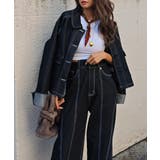 ブラック | ステッチデニムカバーオールesutoreja アウター スタイルアップ | BUYSENSE