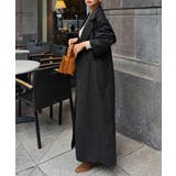 ブラック | ガンクラブチェックロングコートesutoreja アウター スタイルアップ | BUYSENSE