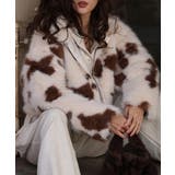 ブラウン | カウパターンファージャケットesutoreja アウター スタイルアップ | BUYSENSE