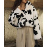 ブラック | カウパターンファージャケットesutoreja アウター スタイルアップ | BUYSENSE