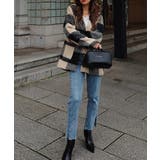 ブロックチェックミドルコートesutoreja アウター スタイルアップ | BUYSENSE | 詳細画像2 