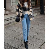 ブロックチェックミドルコートesutoreja アウター スタイルアップ | BUYSENSE | 詳細画像3 