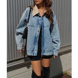 ライトブルー | レザーカラーデニムブルゾンesutoreja アウター スタイルアップ | BUYSENSE