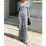 グレー | オフショルダーセットアップ esutoreja セットアップ | BUYSENSE