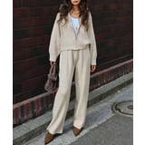 ベージュ | ニットジップアップフーディセットアップesutoreja セットアップ スタイル… | BUYSENSE