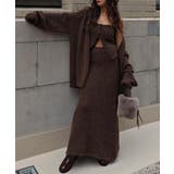 ブラウン | ニットカーディガン3ピースセットesutoreja セットアップ スタイルアップ | BUYSENSE