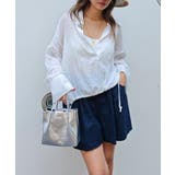 ホワイト | スキッパーシフォンシャツesutoreja シャツ スタイルアップ | BUYSENSE